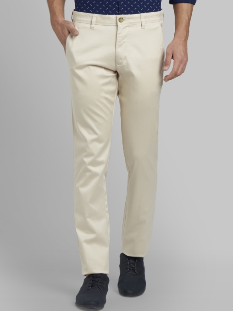 

Parx Men Beige Slim Fit Solid Regular Trousers