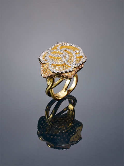 

shaze Women Gold-Plated CZ-Studded Finger Ring