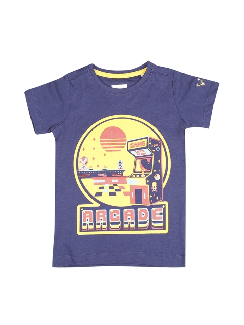 

Allen Solly Junior Boys Blue Printed Round Neck T-shirt