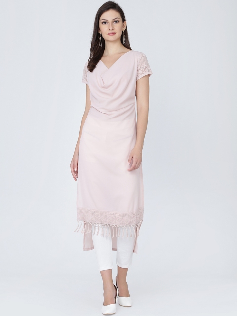 

Ojjasvi Women Pink Solid Straight Kurta