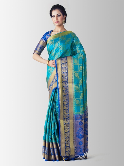 

MIMOSA Blue Art Silk Woven Design Patola Saree