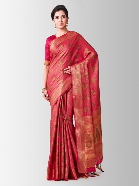 

MIMOSA Pink Art Silk Woven Design Kanjeevaram Saree