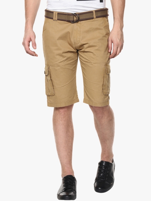 

Crimsoune Club Men Beige Solid Slim Fit Cargo Shorts