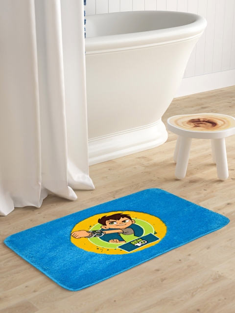 

Saral Home Kids Turquoise Blue Ben-10 Printed Microfibre Anti-Skid Bath Rug