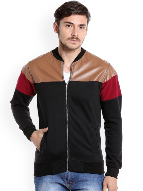 

Campus Sutra Men Black Colourblocked Bomber