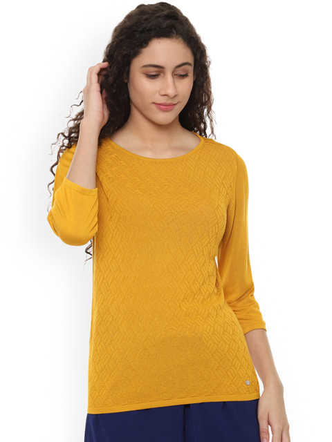 

Allen Solly Woman Yellow Self Design Top