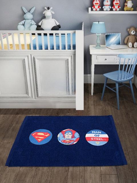 

Saral Home Kids Navy Blue Superman Printed Microfibre Anti-Skid Bath Rug