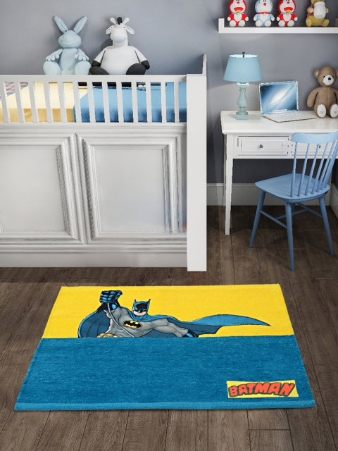 

Saral Home Kids Blue & Yellow Batman Printed Microfibre Anti-Skid Bath Rug