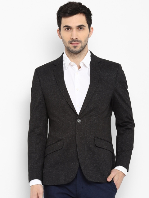 

Parx Men Black Solid Single Breasted Blazer