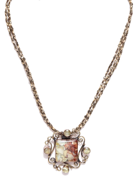 

Blisscovered Maroon Metal Necklace
