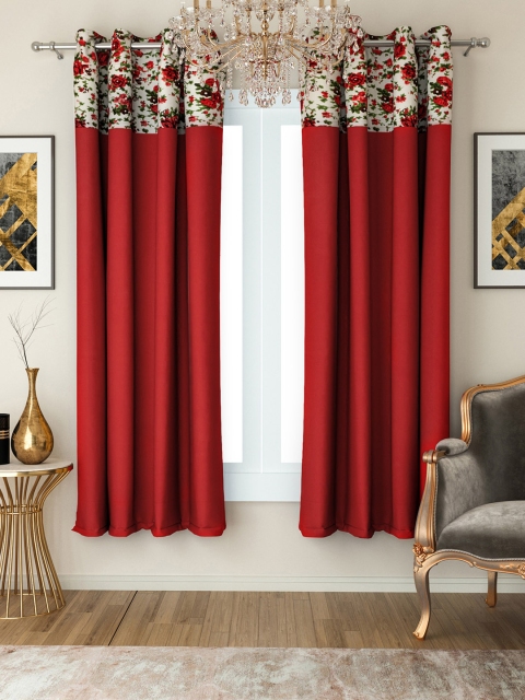 

SWAYAM Red Set of 2 Window Curtains