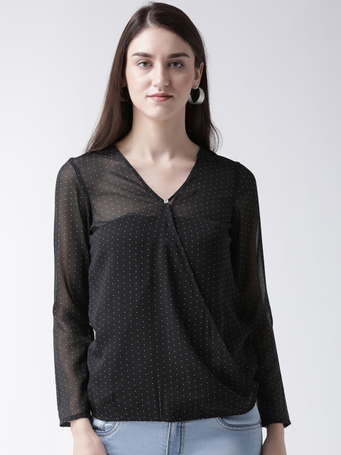 

MsFQ Women Black Printed Wrap Top