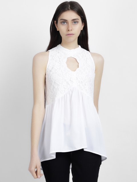 

LA LOFT White Self Design Tunic