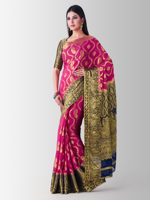 

MIMOSA Pink Poly Chiffon Woven Design Kanjeevaram Saree
