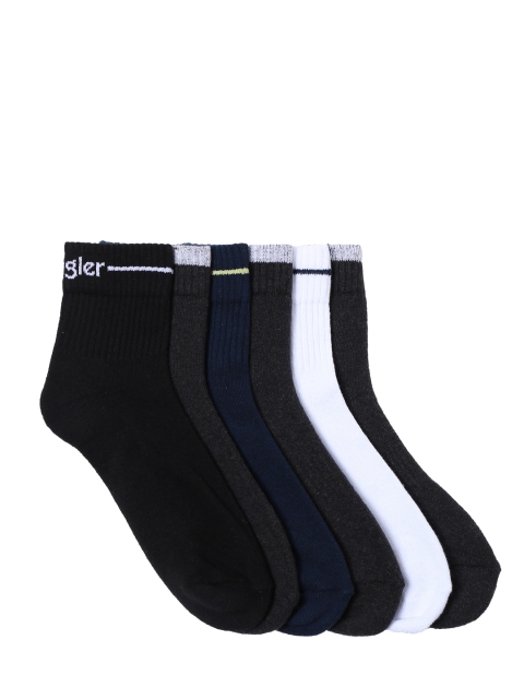 

Wrangler Men Pack of 6 Solid Assorted Ankle-Length Socks