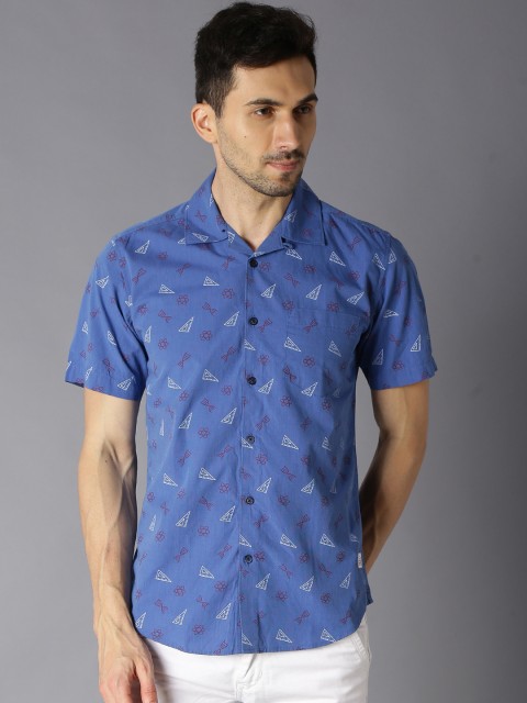 

Bene Kleed Men Blue Slim Fit Printed Casual Shirt