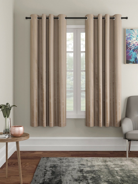 

VRINDA Beige Set of 2 Window Curtains