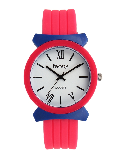 

Fantasy World Unisex White & Red Analogue Watch FW-9002-PK