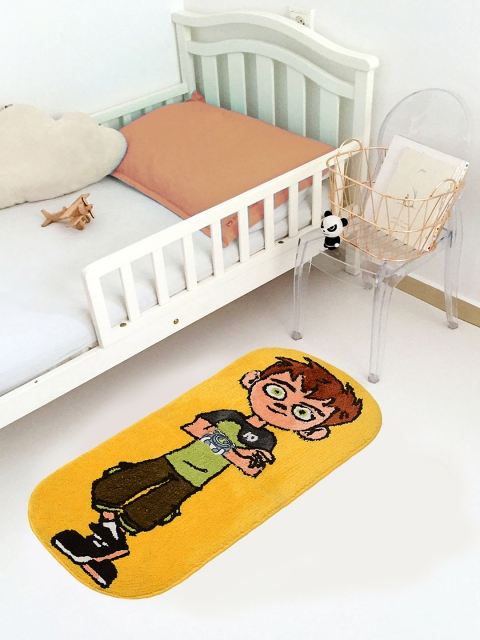 

Saral Home Kids Yellow & Green Ben-10 Printed Microfibre Anti-Skid Bath Rug
