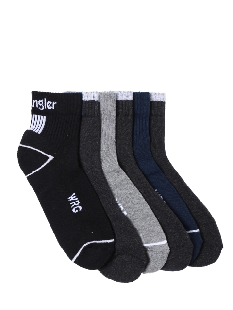 

Wrangler Men Pack of 6 Solid Assorted Ankle-Length Socks