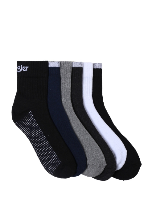 

Wrangler Men Pack of 6 Solid Assorted Ankle-Length Socks