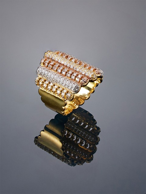 

shaze Women Gold-Plated CZ-Studded Finger Ring