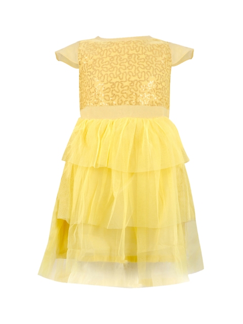

TALES & STORIES Girls Yellow Embellished Fit and Flare Dress
