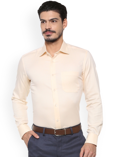 

Louis Philippe Men Cream-Coloured Regular Fit Self Design Formal Shirt