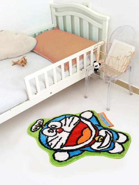 

Saral Home Kids Multicoloured Doraemon Printed Microfibre Anti-Skid Bath Rug, Multi