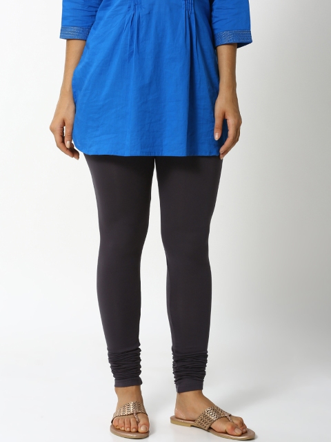 

De Moza Women Grey Solid Churidar Leggings