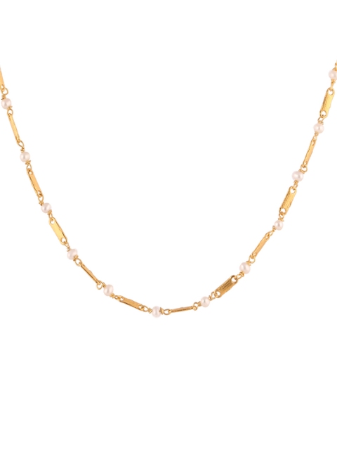 

Zariin Gold-Toned & White Brass Gold-Plated Layered Necklace