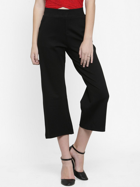 

DUDITI Women Black Solid Straight Palazzos