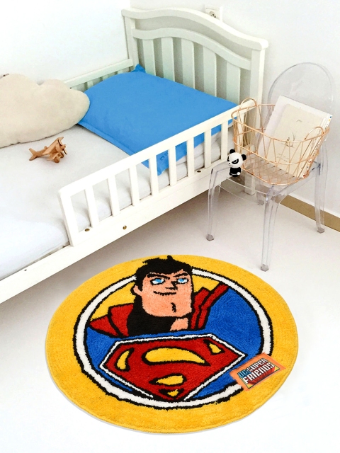 

Saral Home Kids Multicoloured Superman Printed Microfibre Anti-Skid Bath Rug, Multi