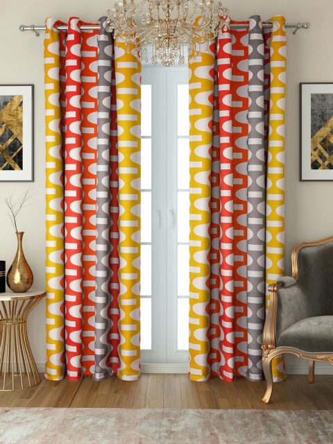 

SWAYAM Set of 2 Door Curtains, Orange
