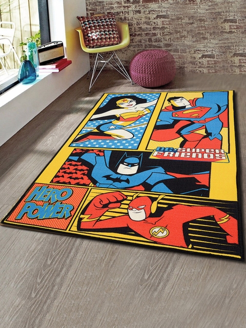 

Saral Home Multicoloured DCSF Cartoon Printed Anti-Skid Carpet, Multi