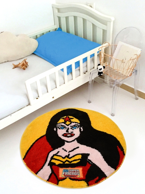 

Saral Home Kids Yellow & Red Wonder Woman Printed Microfibre Anti-Skid Bath Rug