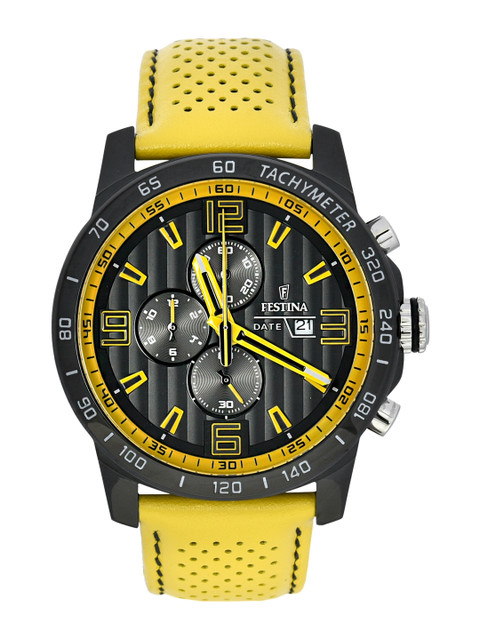 

FESTINA Men Black & Yellow Analogue Watch F20339/3