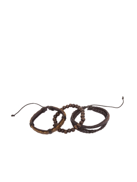 

JEWEL JUNCTION Brown Set Of 3 Leather Multistrand Bracelet
