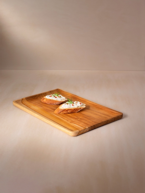 

ellementry Brown Textured Wooden Platter