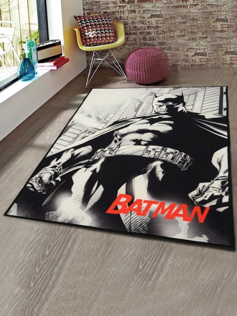 

Saral Home Black Batman Printed Anti-Skid Carpet