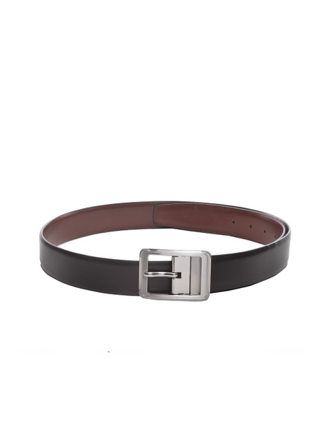 

Teakwood Leathers Men Black & Brown Textured Reversible Belt
