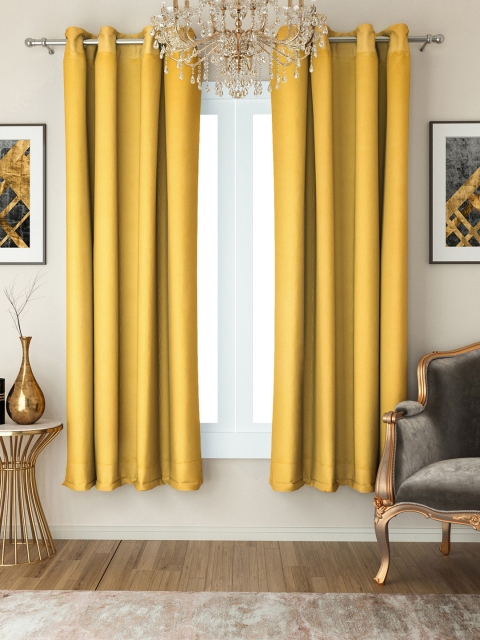 

SWAYAM Yellow Set of 2 Window Curtains