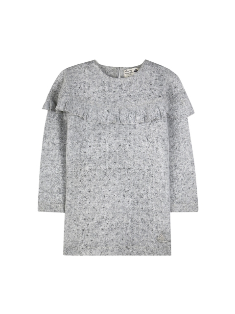 

Cherry Crumble Girls Grey Printed A-Line Dress