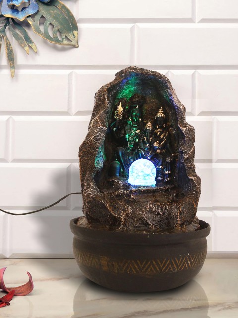 

eCraftIndia Copper-Toned & Black Polyresin Water Fountain With LED Lights