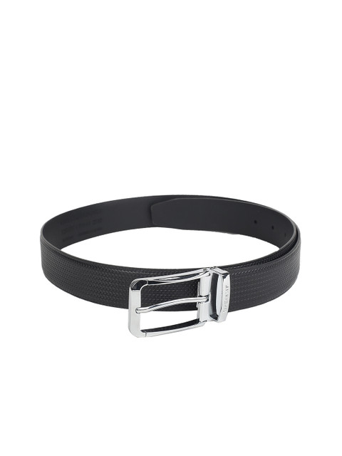 

Van Heusen Men Black Leather Woven Design Belt
