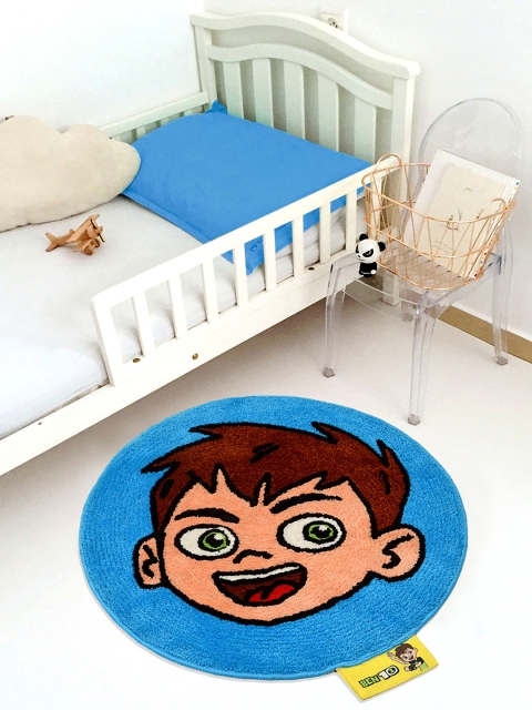 

Saral Home Kids Blue & Brown Printed Microfibre Anti-Skid Bath Rug