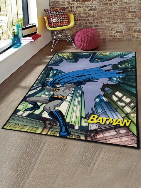 

Saral Home Multicoloured Batman Printed Anti-Skid Carpet, Multi