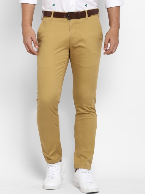 

Parx Men Khaki Brown Tapered Fit Solid Regular Trousers