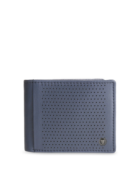 

Van Heusen Men Blue Solid Two Fold Leather Wallet