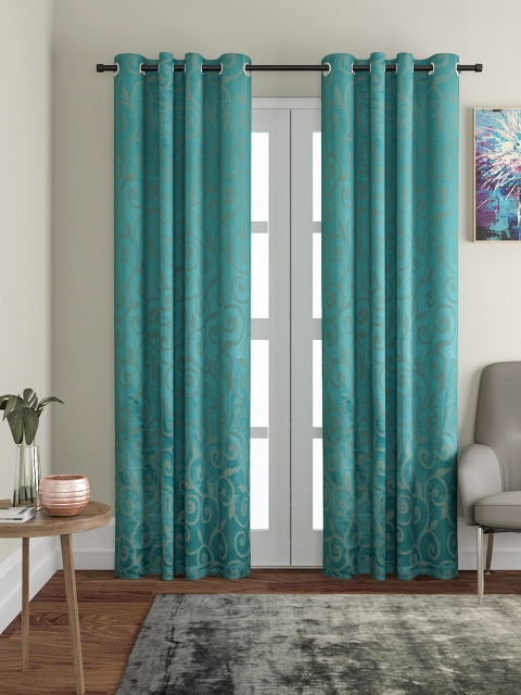 

VRINDA Blue Printed Door Curtain